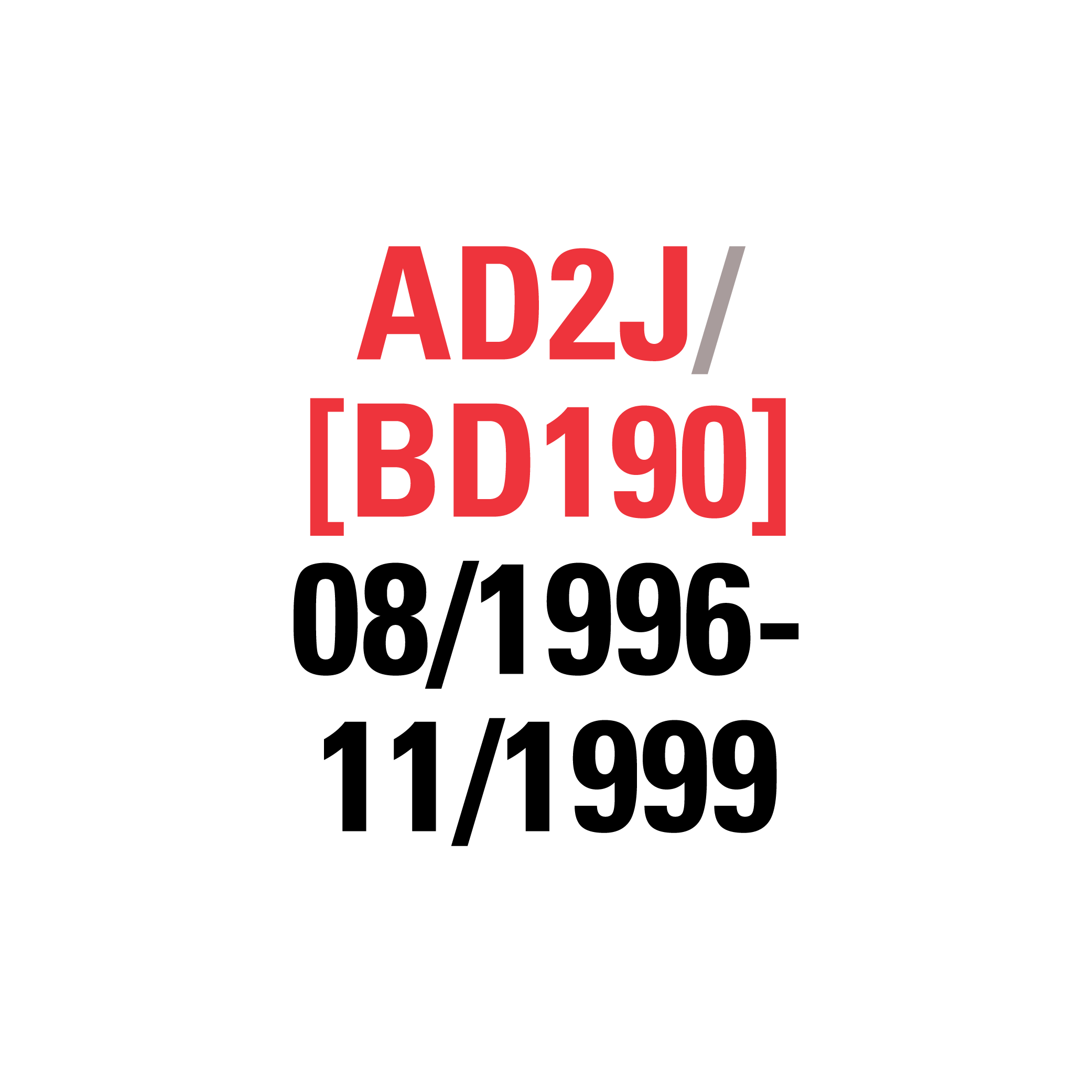 AD2J [BD190] 08/1996-11/1999
